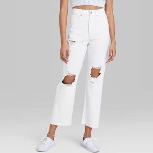 White Wild Fable high waisted ripped jeans